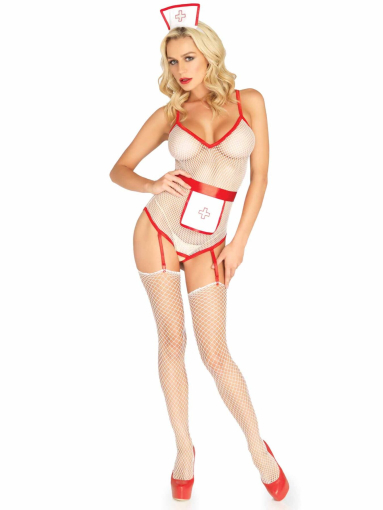(SALE) Костюм медсестри Leg Avenue Roleplay TLC Nurse One size White №3