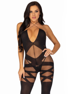 Бодістокінг Leg Avenue Illusion halter bodystocking One size Black, доступ - - фото №4