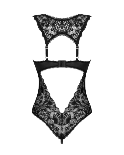 Мереживне боді Obsessive Donna Dream crotchless teddy XL/2XL Black, відкритий доступ - фото №4