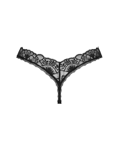 Мереживні стрінги Obsessive Donna Dream thong M/L Black, низька посадка - фото №4