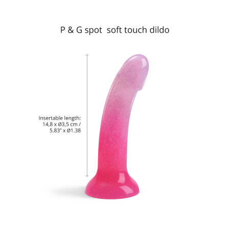 Дилдо з рожевим градієнтом та блискітками Love To Love DILDOLLS - SUNRISE, ультрам’який - фото №2