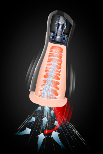 Преміум-вібромастурбатор Real Body - Real Sucking Pussy 2, всмоктування, звук, стимуляція промежини - фото №7