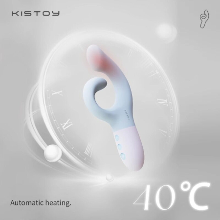 Вібратор-кролик для точки G KISTOY Big G Blue, вигнутий відросток, автоматичний підігрів - фото №3