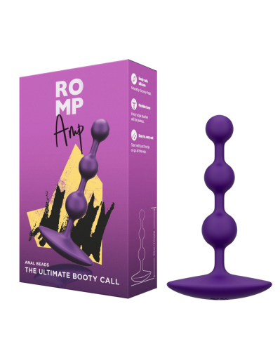 Анальне намисто Romp Amp Dark Purple, силікон, макс. діаметр 2,6 см - фото №6