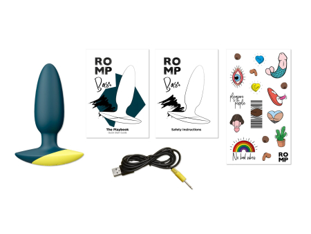 Анальна вібропробка Romp Bass Dark Green, силікон, перезаряджувана, макс. діаметр 3 см - фото №5