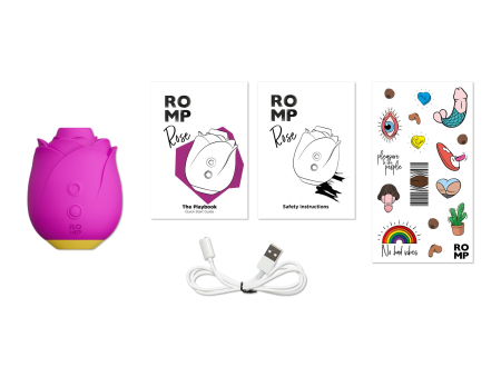 Шикарний вакуумний кліторальний стимулятор Romp Rose Pink, у вигляді троянди №4