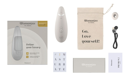 Вакуумний кліторальний стимулятор Womanizer Premium 2 - Grey, функції Autopilot та Smart Silence - фото №6