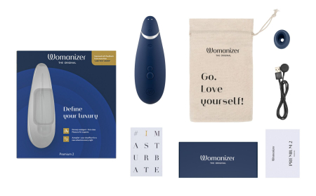 Вакуумний кліторальний стимулятор Womanizer Premium 2 - Blueberry, функції Autopilot та Smart Silence - фото №6