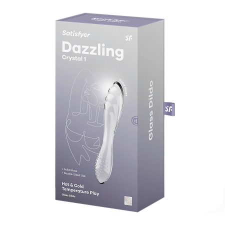Двосторонній скляний дилдо Satisfyer Dazzling Crystal 1 Transparent, дуже міцний, без стопера - фото №5