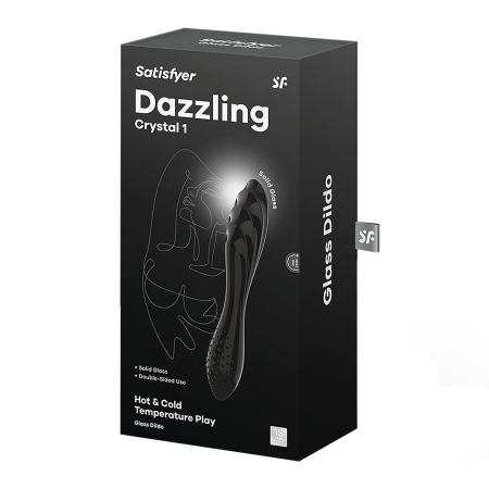Двосторонній скляний дилдо Satisfyer Dazzling Crystal 1 Black, дуже міцний, без стопера - фото №5