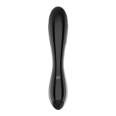 Двосторонній скляний дилдо Satisfyer Dazzling Crystal 1 Black, дуже міцний, без стопера - фото №4