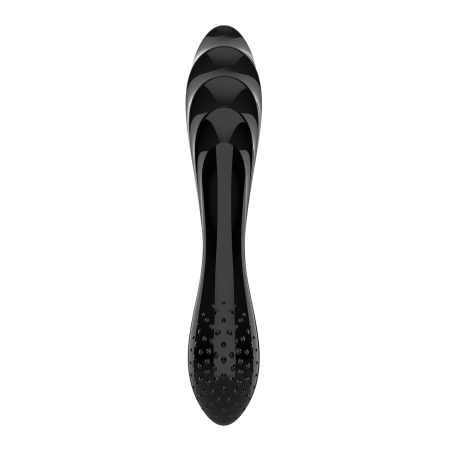 Двосторонній скляний дилдо Satisfyer Dazzling Crystal 1 Black, дуже міцний, без стопера - фото №2