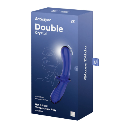 Двосторонній скляний дилдо Satisfyer Double Crystal Light blue, боросилікатне скло, унісекс - фото №5
