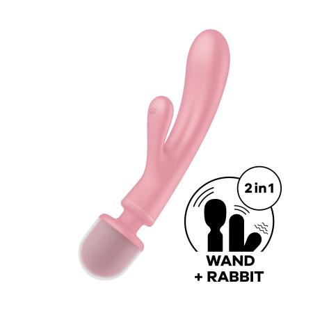 Вібратор-кролик з вібромасажером Satisfyer Triple Lover Pink, 3 мотори - фото