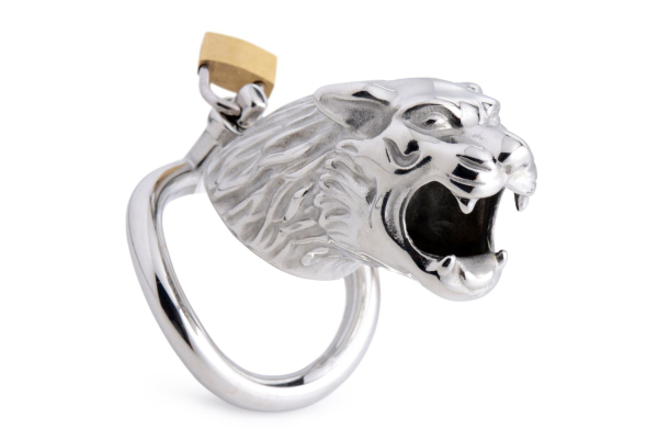 Клітка для пеніса Master Series: Tiger King Cock Cage With Lock, три кільця, замок, три ключі 