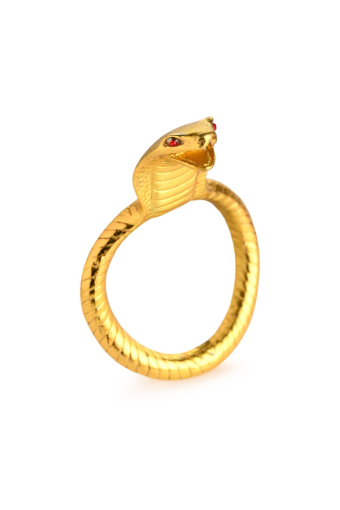 Ерекційне кільце з головою кобри Master Series: Cobra King Golden Cock Ring - фото №2