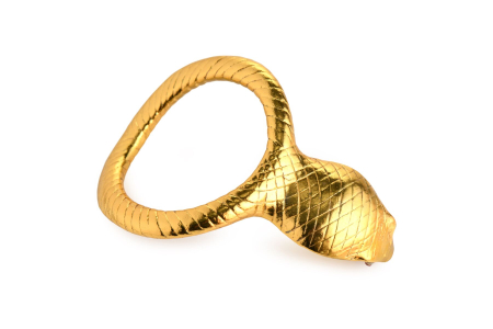 Ерекційне кільце з головою кобри Master Series: Cobra King Golden Cock Ring - фото №3