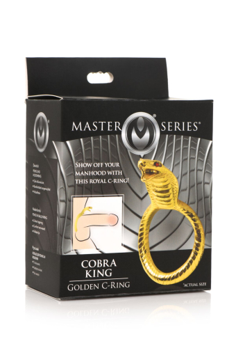 Ерекційне кільце з головою кобри Master Series: Cobra King Golden Cock Ring - фото №5