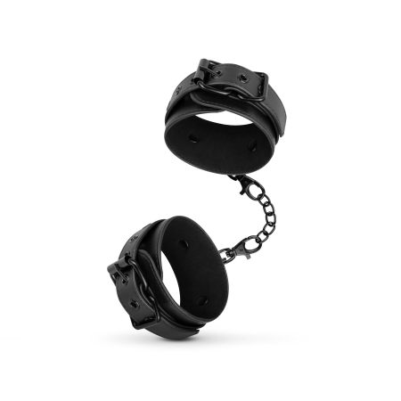 Наручники Bedroom Fantasies: Faux Leather Handcuffs One Size, чорні - фото
