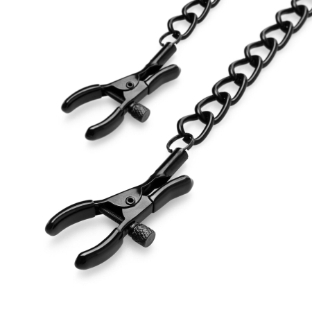 Затискачі для сосків Bedroom Fantasies Nipple Clamps with Chain - Black - фото №3