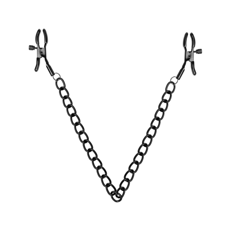 Затискачі для сосків Bedroom Fantasies Nipple Clamps with Chain - Black - фото