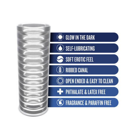 Мастурбатор Rize by Blush - Ribz Glow in the Dark Masturbator - Clear №2