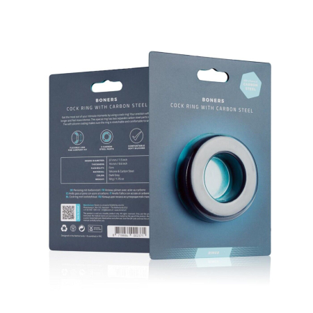 Ерекційне кільце Boners Cock Ring With Carbon Steel - фото №5