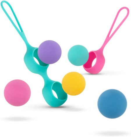 Набір вагінальних кульок PMV20: Vita – Kegel Ball Set, маса 40, 50, 60 г, два тримачі - фото №4
