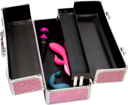 Великий кейс для зберігання секс-іграшок BMS Factory Large Lokable Vibrator Case Pink, кодовий замок - фото №6