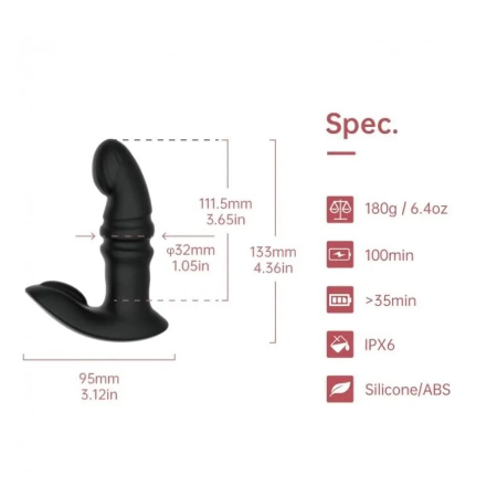 Смарт вібратор-пульсатор Fun Town Jive Black, імітація фрикцій - фото №2