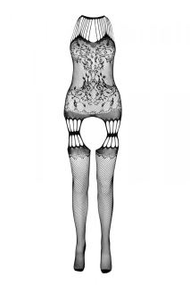 Бодістокінг з безліччю бретелей Passion BS095 One Size, white, імітація пояса та панчіх, з доступом - - фото №3