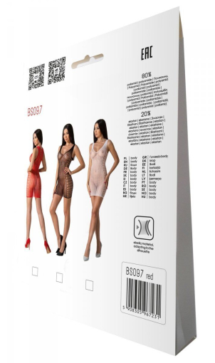 Мінісукня з вертикальним візерунком Passion BS097 One Size, red, плетіння з боків №7