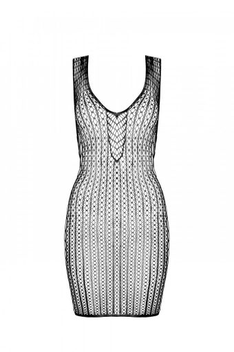 Мінісукня з вертикальним візерунком Passion BS097 One Size, white, плетіння з боків №3