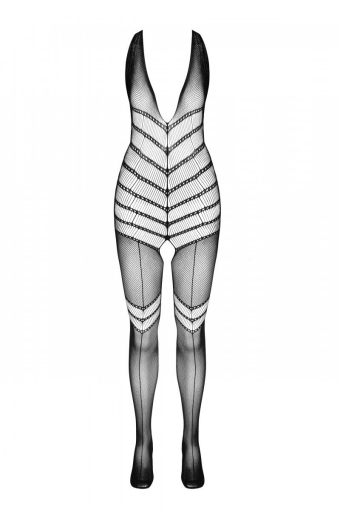 Бодістокінг з плетінням на животику Passion BS100 One Size, red, декоративний шов, з доступом №3