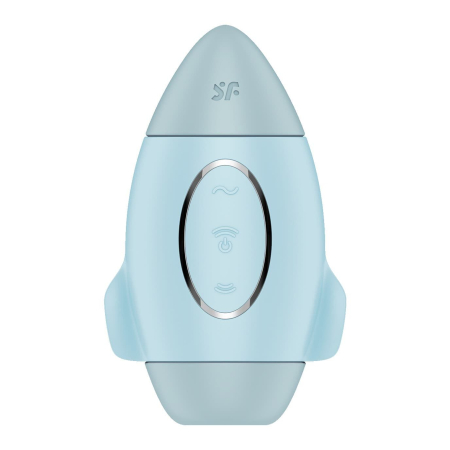 Вакуумний стимулятор з вібрацією Satisfyer Mission Control Blue, 2 незалежні мотори №2