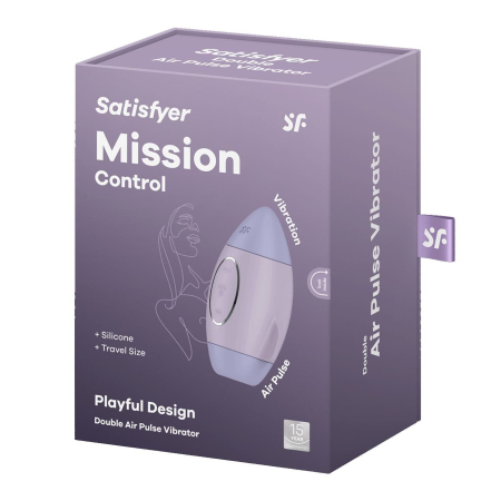 Вакуумний стимулятор з вібрацією Satisfyer Mission Control Violet, 2 незалежні мотори - фото №6