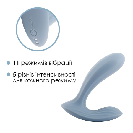 Смарт-вібратор в трусики Svakom Erica Dusty Blue, дуже гнучкий, 2 мотори - фото №4