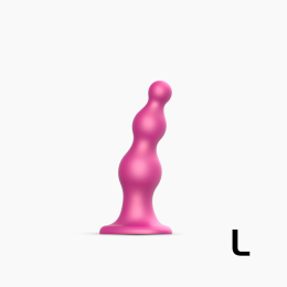 Насадка для страпона Strap-On-Me Dildo Plug Beads Framboise Metallic L - фото