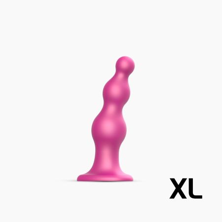 Насадка для страпона Strap-On-Me Dildo Plug Beads Framboise Metallic XL - фото