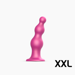 Насадка для страпона Strap-On-Me Dildo Plug Beads Framboise Metallic XXL - фото