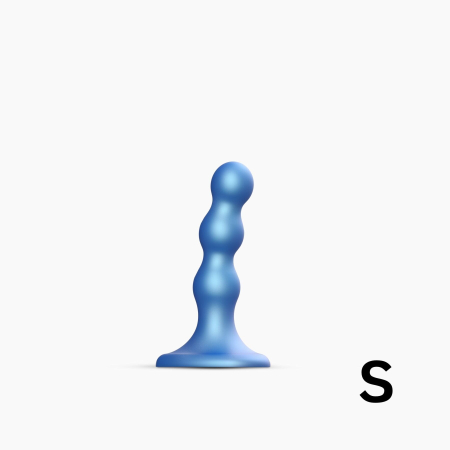 Насадка для страпона Strap-On-Me Dildo Plug Balls Blue Metallic S - фото