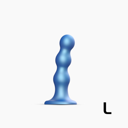 Насадка для страпона Strap-On-Me Dildo Plug Balls Blue Metallic L - фото