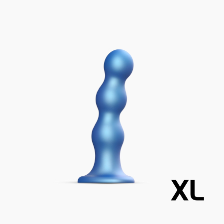 Насадка для страпона Strap-On-Me Dildo Plug Balls Blue Metallic XL - фото