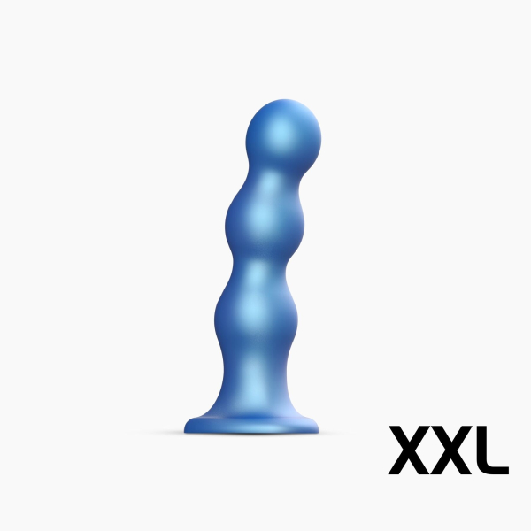 Насадка для страпона Strap-On-Me Dildo Plug Balls Blue Metallic XXL - фото