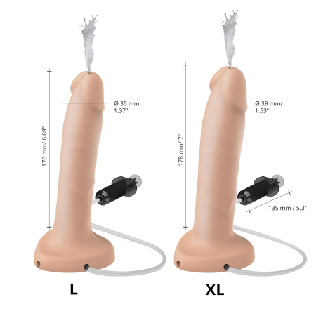 Фалоімітатор, що кінчає Strap-On-Me Squirting Cum Dildo Realistic Flash, діам. 3,9 см, силікон - фото №3