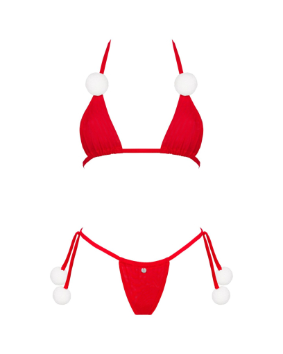 Комплект білизни з помпонами Obsessive Bobble Girl, червоний №3