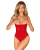 Боді з доступом Obsessive Ingridia crotchless teddy XL/2XL, червоне, відкриті груди - фото