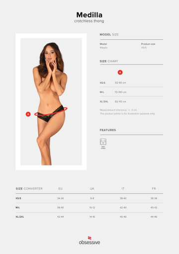 Трусики Obsessive Medilla crotchless thong XS/S - фото №5