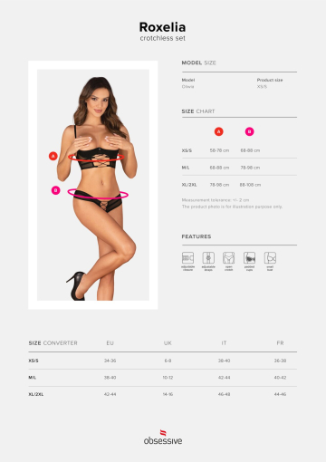 Комплект Obsessive Roxelia 2-pcs crotchless set M/L №5