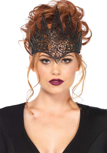 Широка корона Leg Avenue Die Cut Royal Crown, чорна - фото